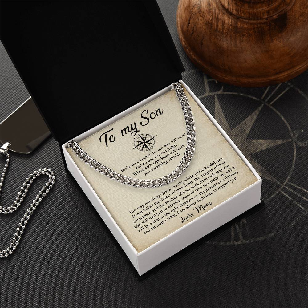 To My Son Cuban Chain Necklace Gift For Son From Mom Son Birthday Gift Cuban Link Chain