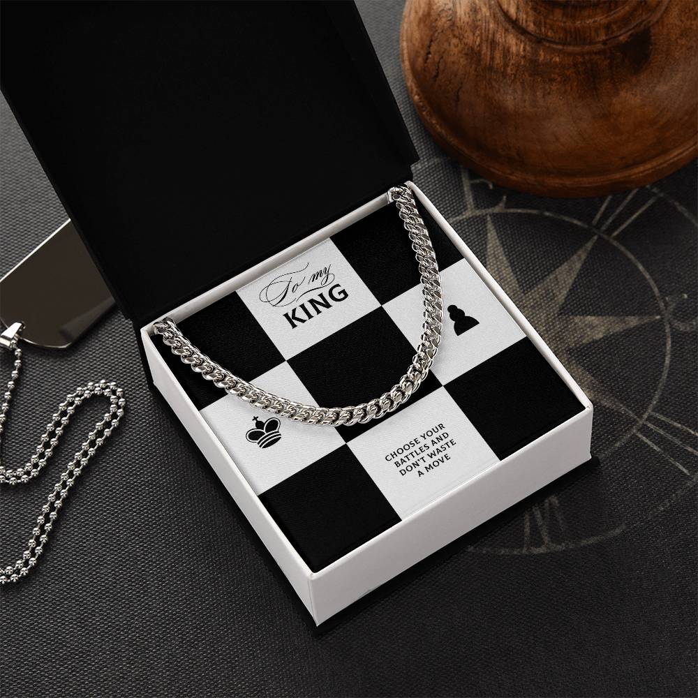 To My King Cuban Link Chain Gift To Husband Boyfriend Fiancé Gifts For Him Men Chain Necklaces