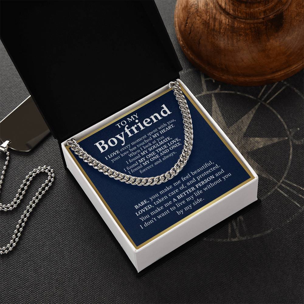 Cuban Link Chain Necklace Gift For Boyfriend