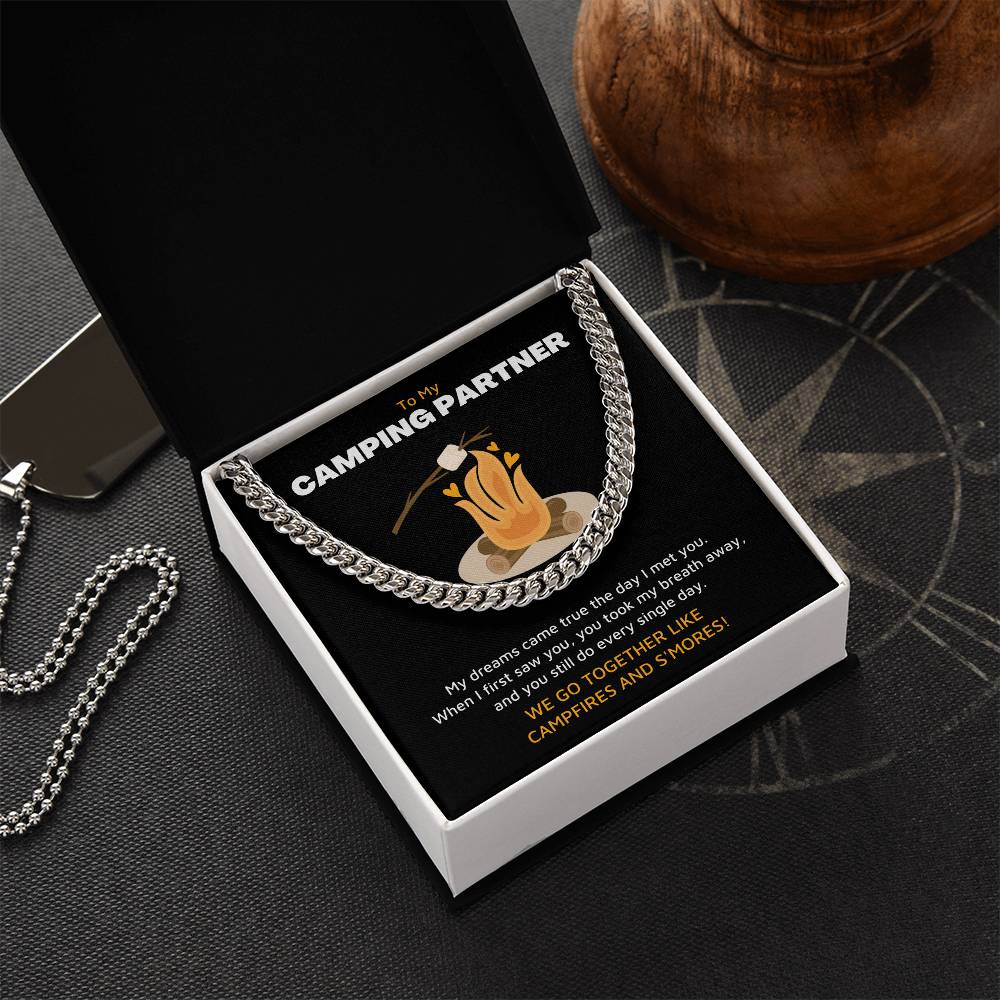 To My Camping Partner - Chain Necklace Cuban Link Chain