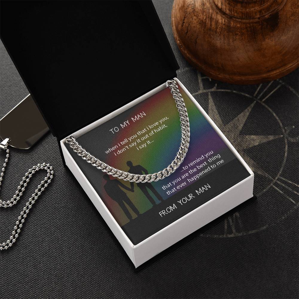 To My Man Cuban Link Chain