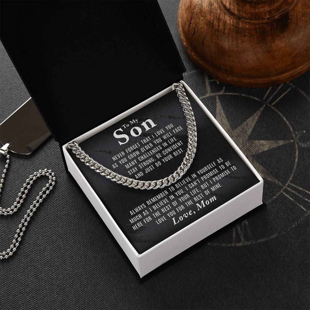 To My Son - Never Forget That - Cuban Link Chain Necklace