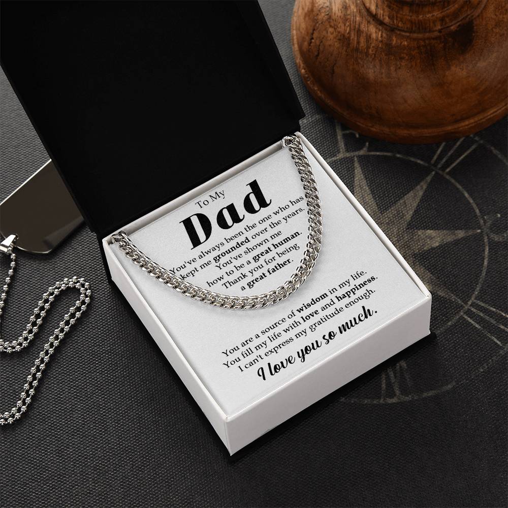 To My Dad Cuban Chain Necklace Gifts For Dad From Daughterson Fathers Day Gift Dad Birthday Gift Cuban Link Chain
