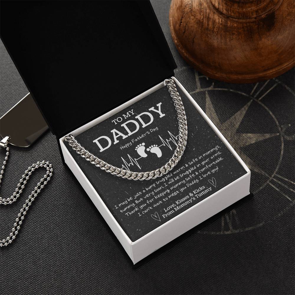 New Dad Fathers Day Gift First Time New Dad Gift New Daddy Gift From Bump Daddy To Be Cuban Chain Gift From Baby Bump Cuban Link Chain