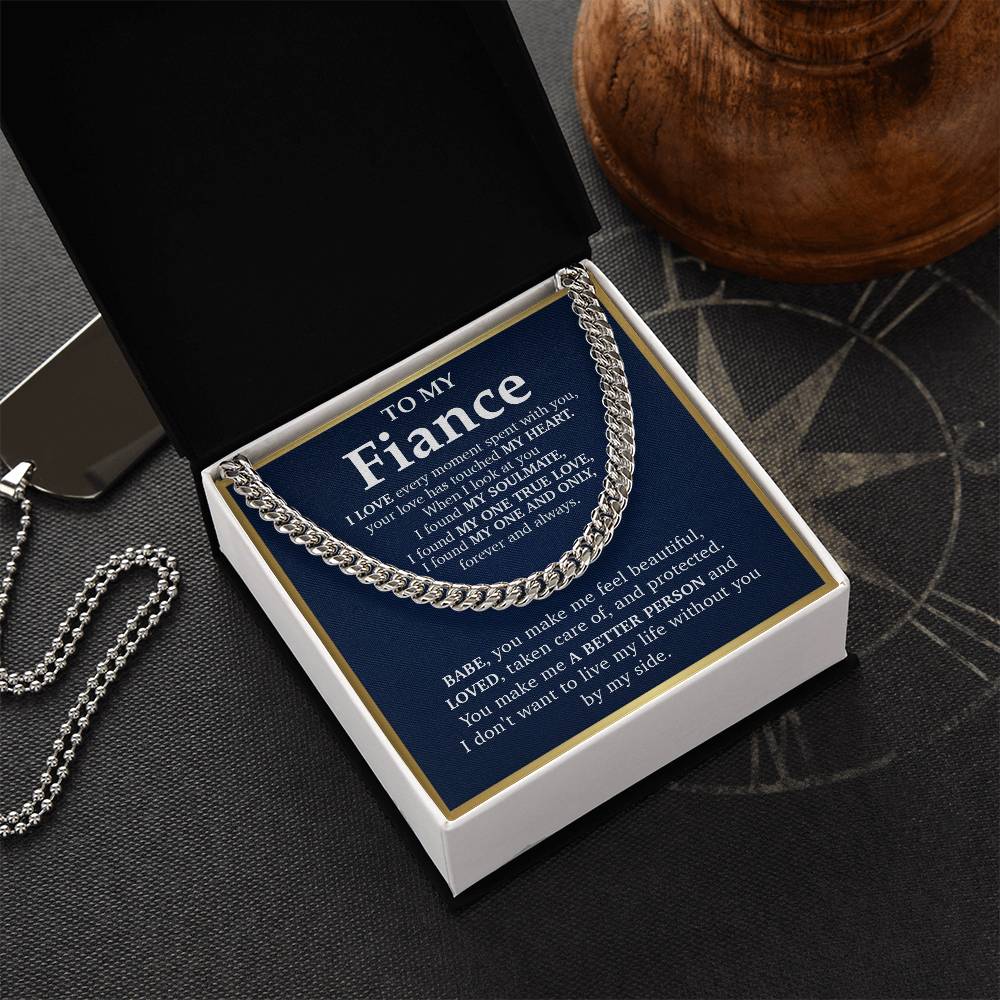 Cuban Link Chain Necklace Gift For Fiance