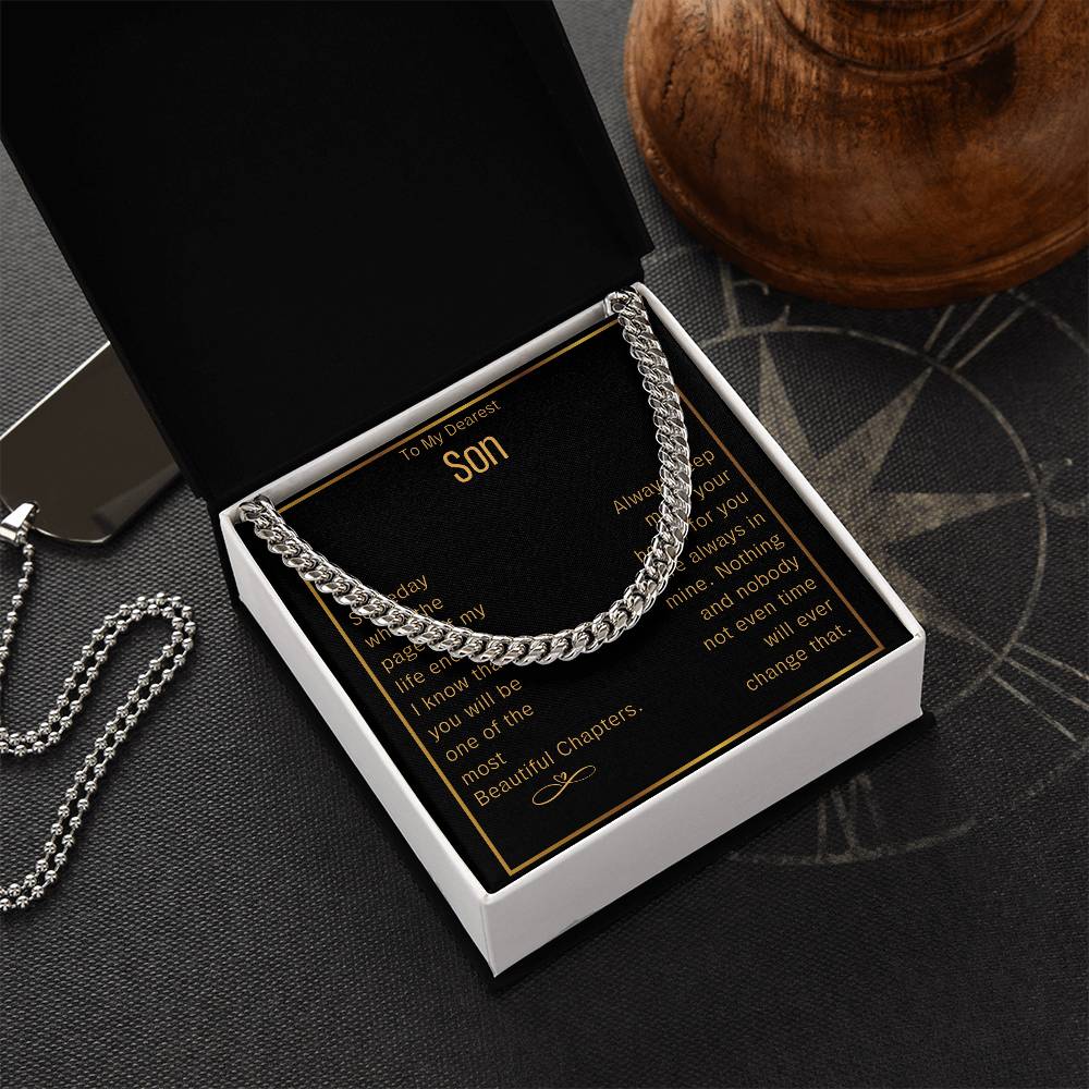 To My Son Gift From Mom Christmas Gift For Son From Mom Son Cuban Link Chain Necklace Sentimental Meaningful Gifts