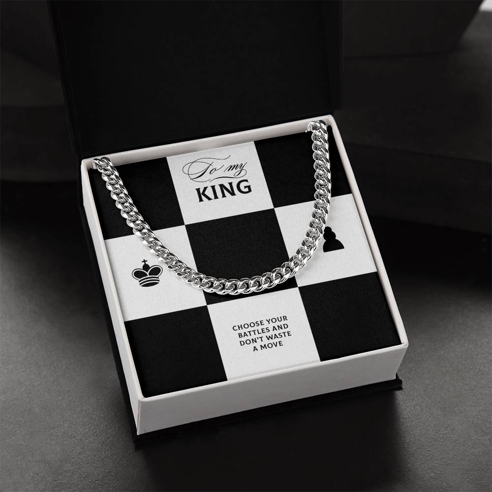 To My King Cuban Link Chain Gift To Husband Boyfriend Fiancé Gifts For Him Men Chain Necklaces