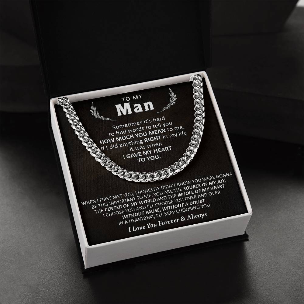 Gift For Your Man - Words - Cuban Cuban Link Chain