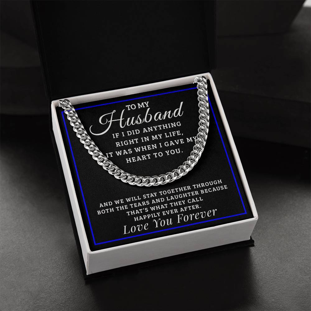 Happily Ever After Gift For Husband Cuban Link Chain