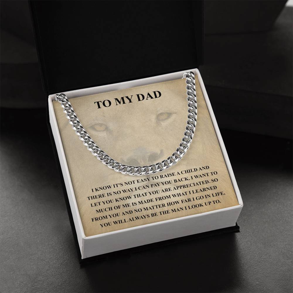 Gifts For Dad From Daughter Fathers Day Gift From Son Silver Cuban Link Chain Dad Birthday Gift Father Of The Bride Fa