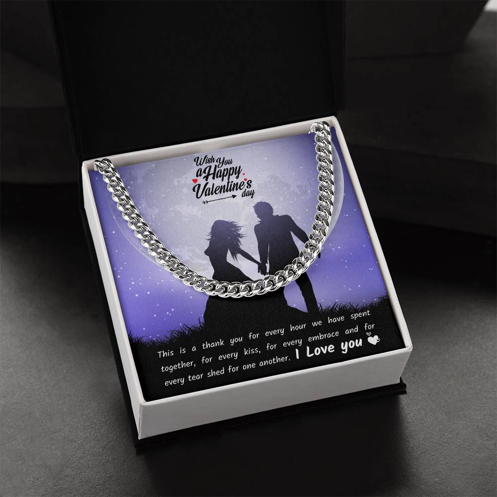 Valentines Day Necklace Gift For Boyfriend Husband Perfect Love Gift For Him Cuban Link Chain