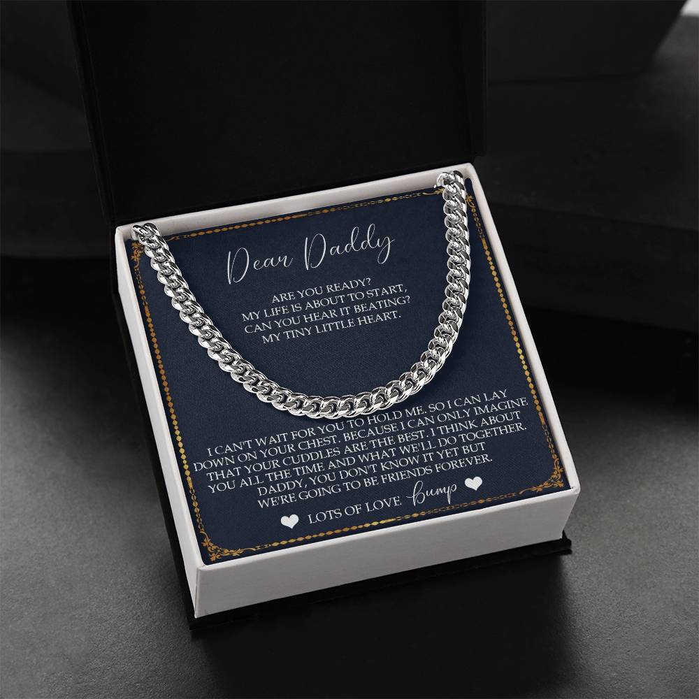 Daddy To Be Keepsake Gift From Baby Bump Gift For New Dad From Baby Father's Day Gift Pregnancy Reveal Daddy To Be To Cuban Link Chain