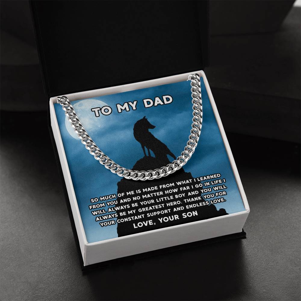 Gifts For Dad From Son Silver Cuban Link Chain Fathers Day Gift Dad Birthday Gift Father Of The Groom Gift