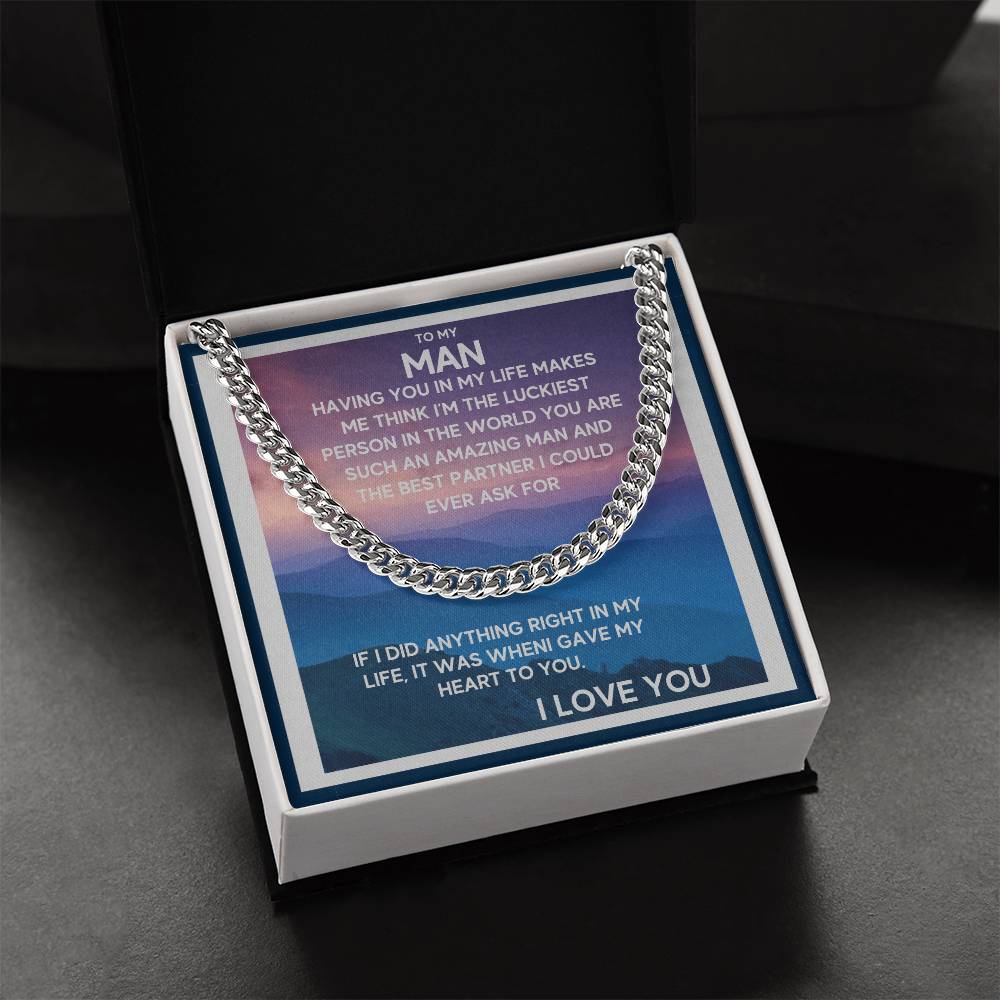 I Gave My Heart To You Cuban Link Chain Necklace Mountain View Edition