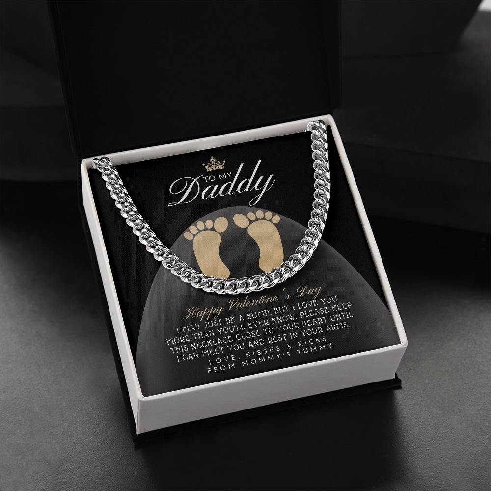 New Dad Valentines Gift Valentine Gift For New Dad From Bump To Daddy New Daddy Gift Daddy To Be Gift To My Daddy From Cuban Link Chain