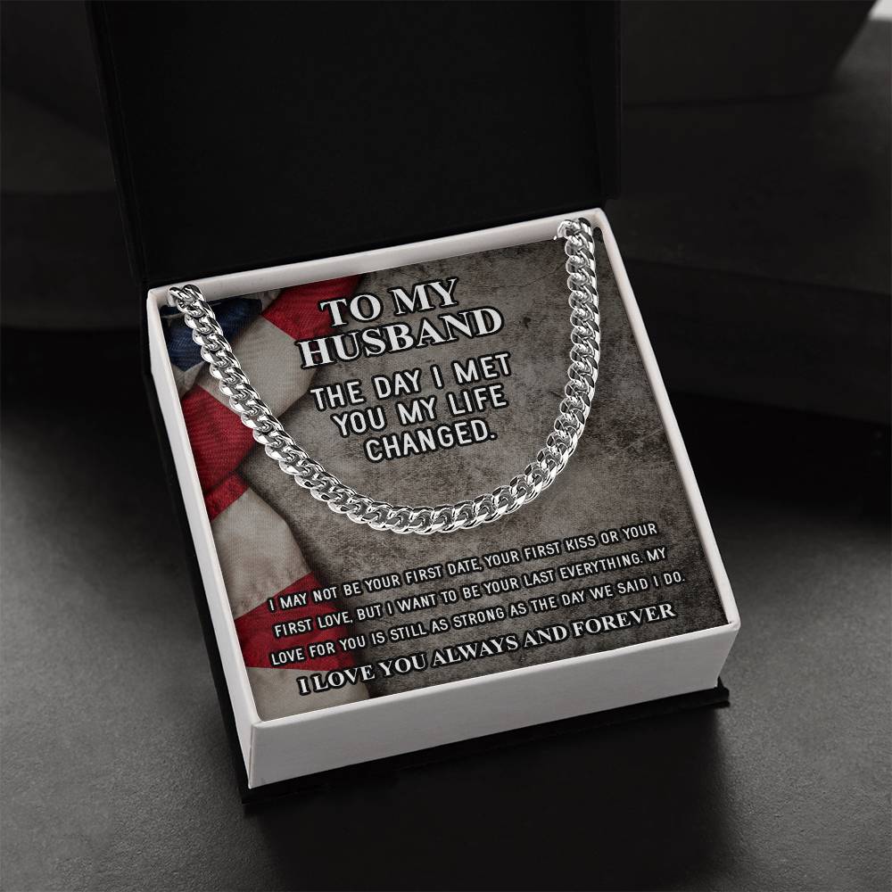 Husband Fathers Day Gift Silver Cuban Link Chain For Men Husband Birthday Gift Anniversary Gift For Husband From Wife