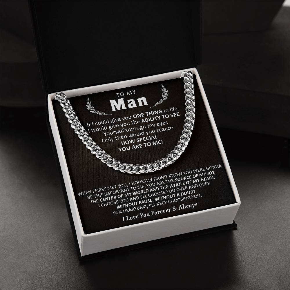 Gift For Your Man - Love You Forever - Cuban Cuban Link Chain