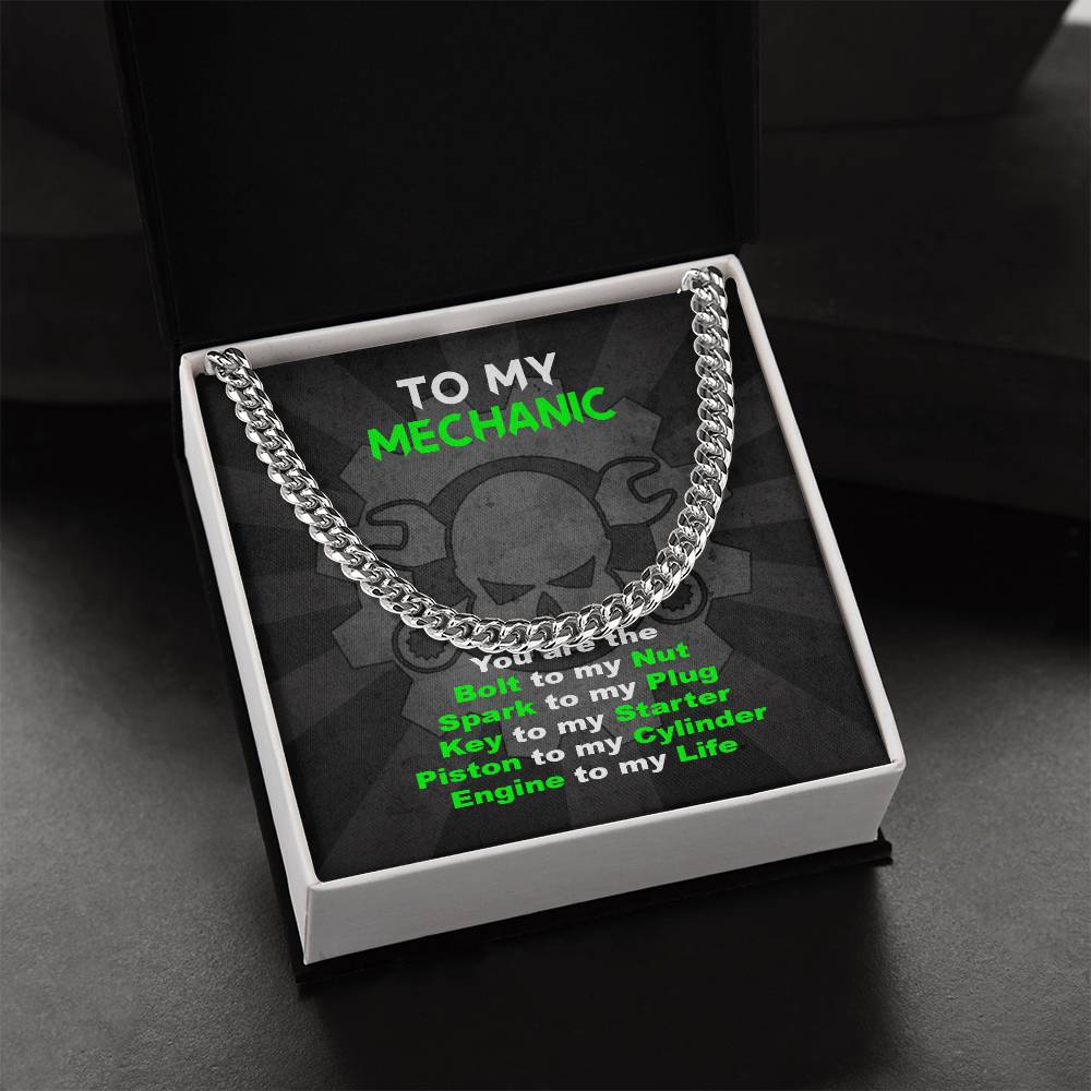 To My Mechanic Cuban Link Chain