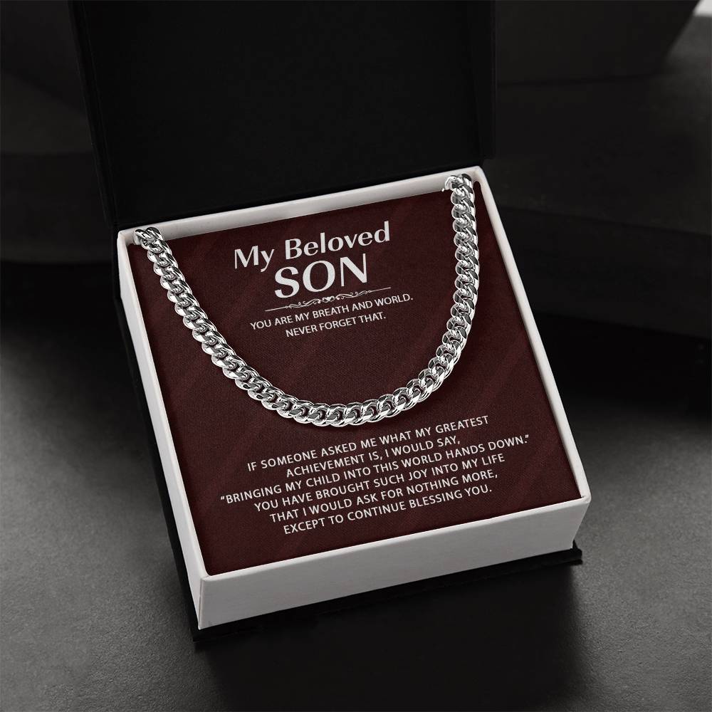 Link Chain For Son - You Are My Breath And World Cuban Link Chain