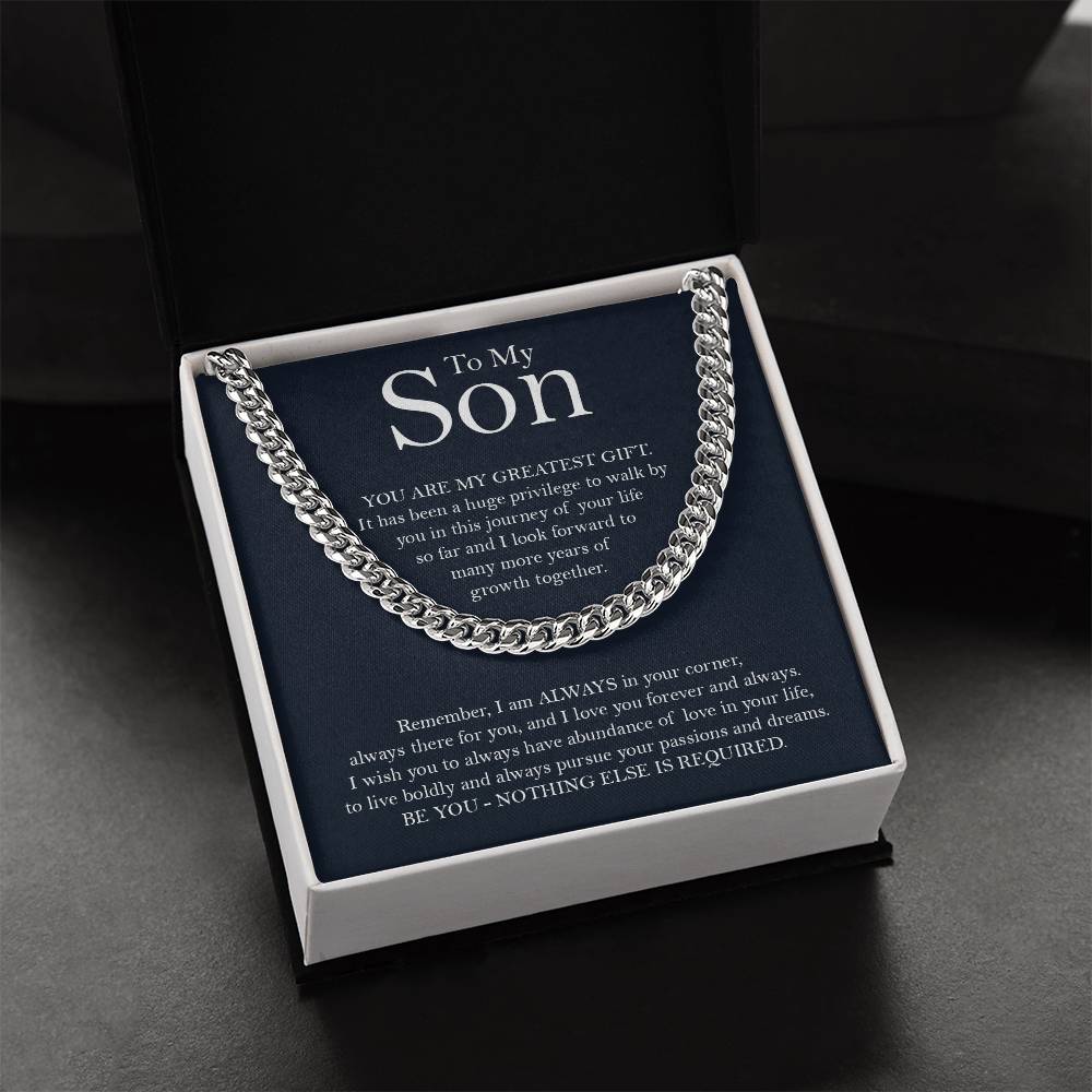 To My Son Cuban Chain Necklace Gift For Son Birthday Son Graduation Necklace For Son Cuban Link Chain