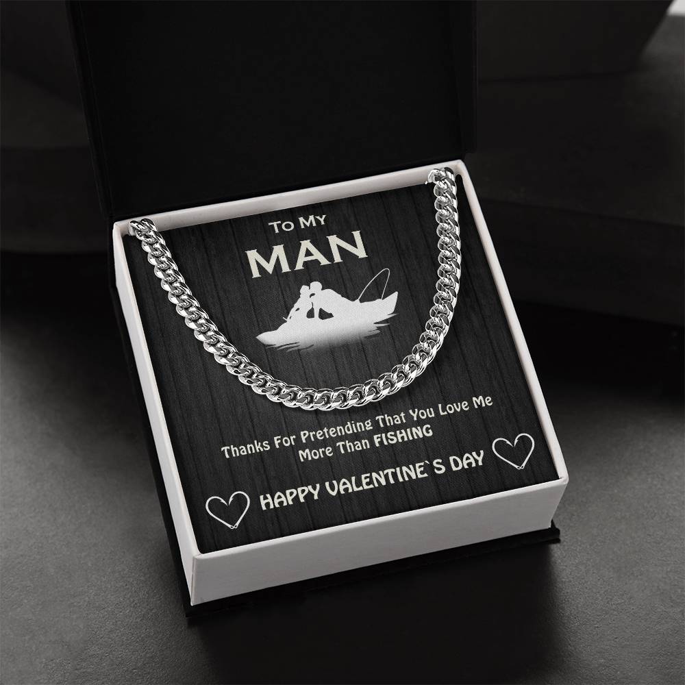 To My Man Cuban Chain Necklace For Your Valentine Cuban Link Chain