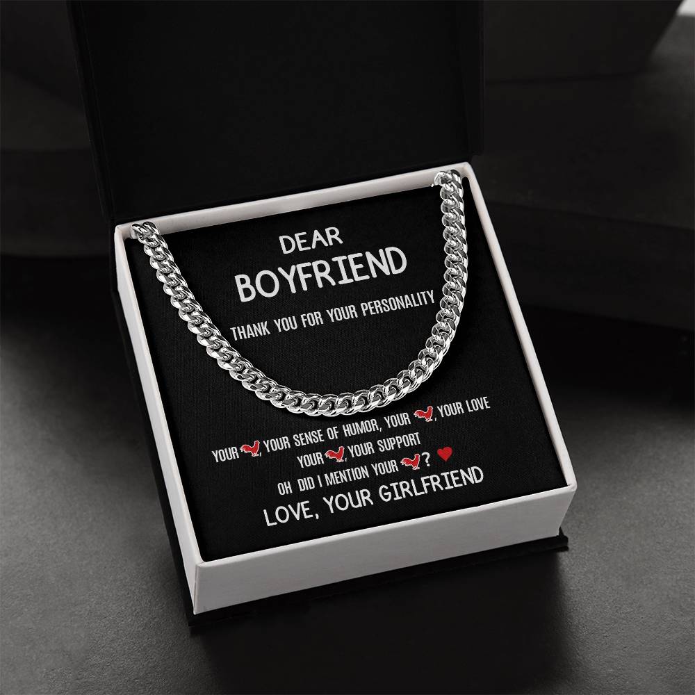 Dear Boyfriend - Cuban Link Chain - Luxury Valentine's Day Gift