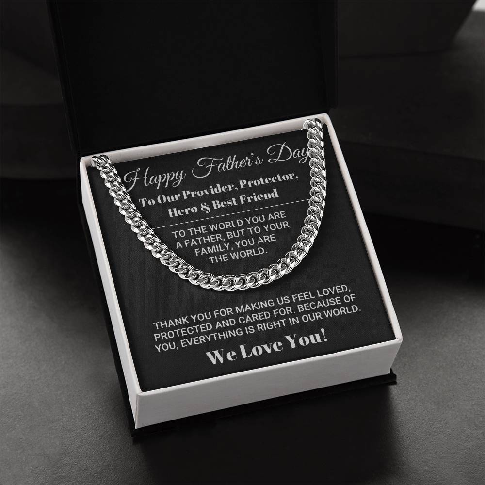 Our Dad Our World Father's Day Gift Cuban Link Chain