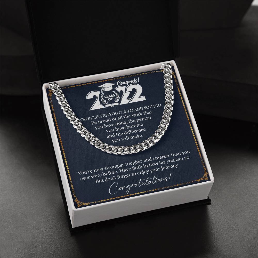 Graduation Gift Necklace Graduation Gift For Him College Graduation Gift For Her High School Senior Graduation Class O Cuban Link Chain