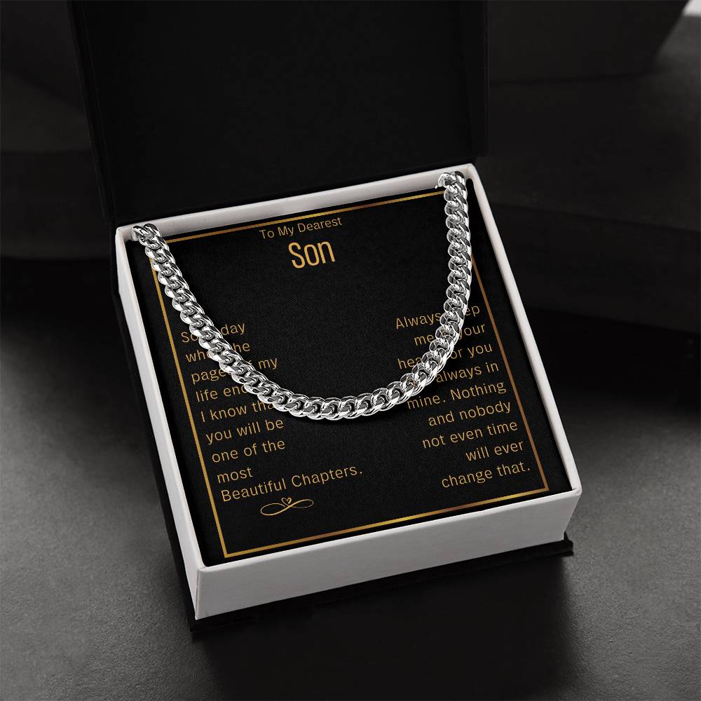 To My Son Gift From Mom Christmas Gift For Son From Mom Son Cuban Link Chain Necklace Sentimental Meaningful Gifts