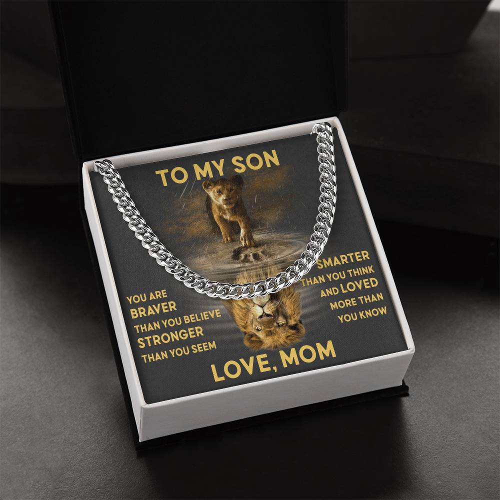 To My Son - Love Mom Cuban Link Chain