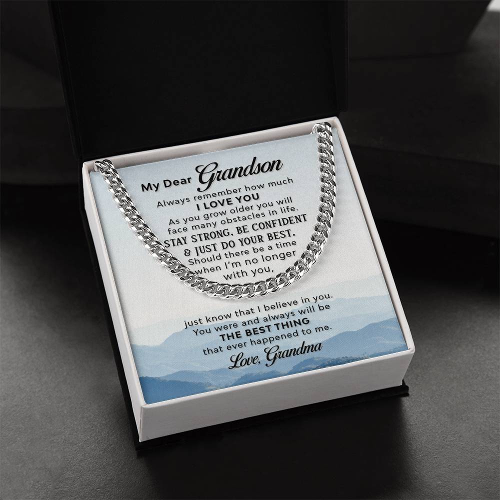 To My Grandson ?? Cuban Link Chain Necklace