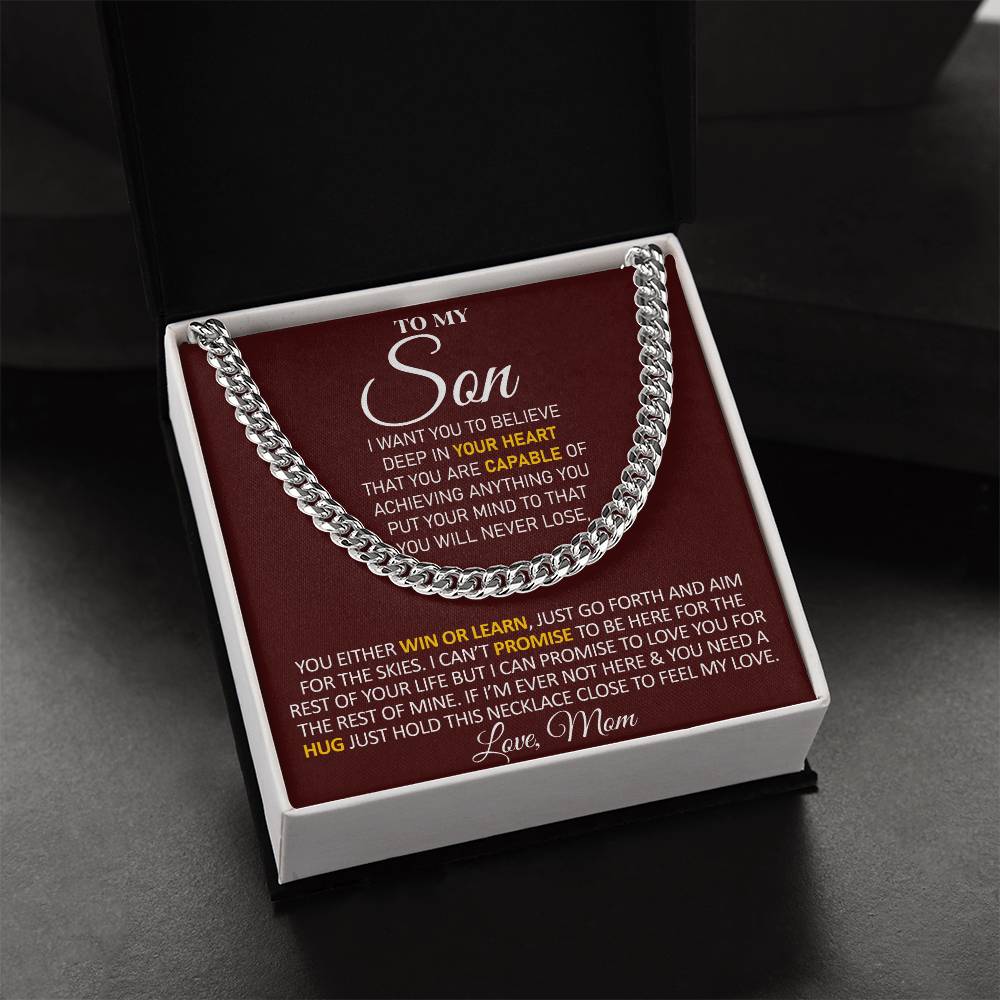 To My Son - Feel My Love From Mom - Cuban Link Chain
