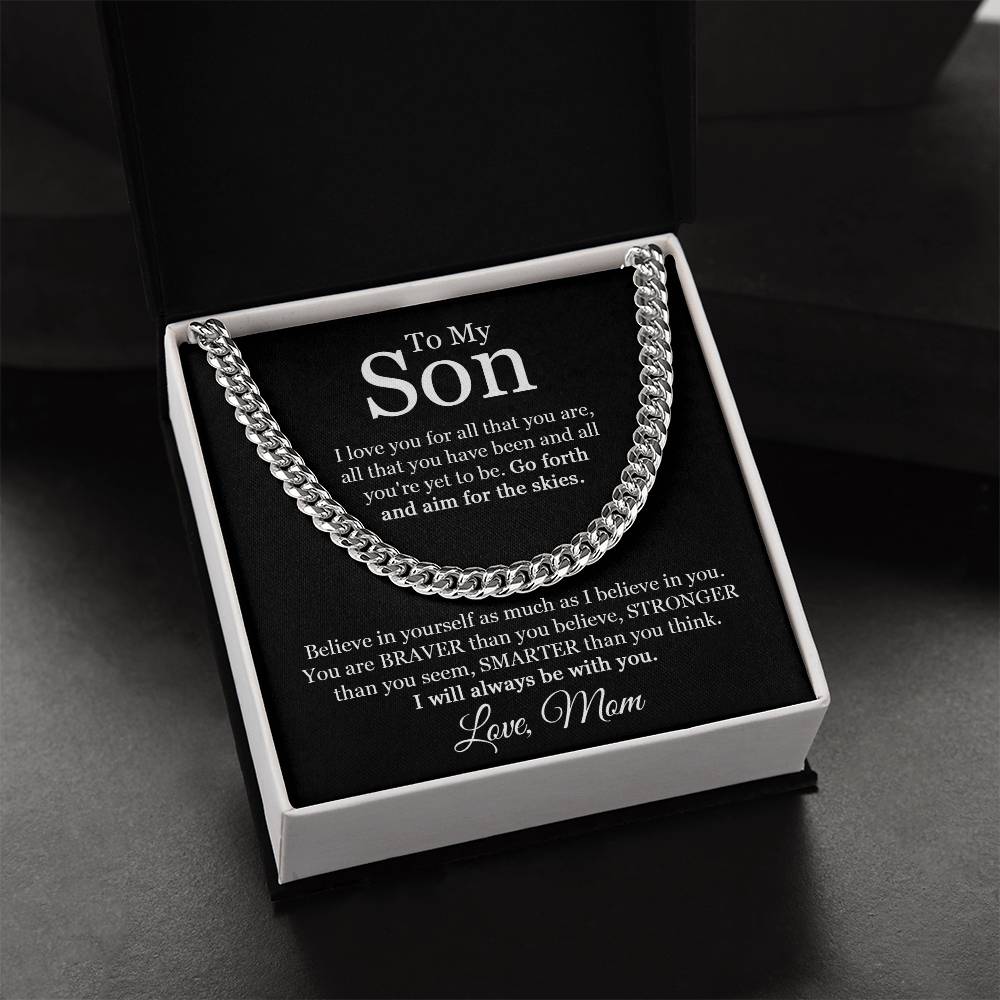 To My Son Chain Necklace Gift For Son From Mom Dad To Son Son Graduation Son Birthday Keepsake Gift For Son Cuban Link Chain