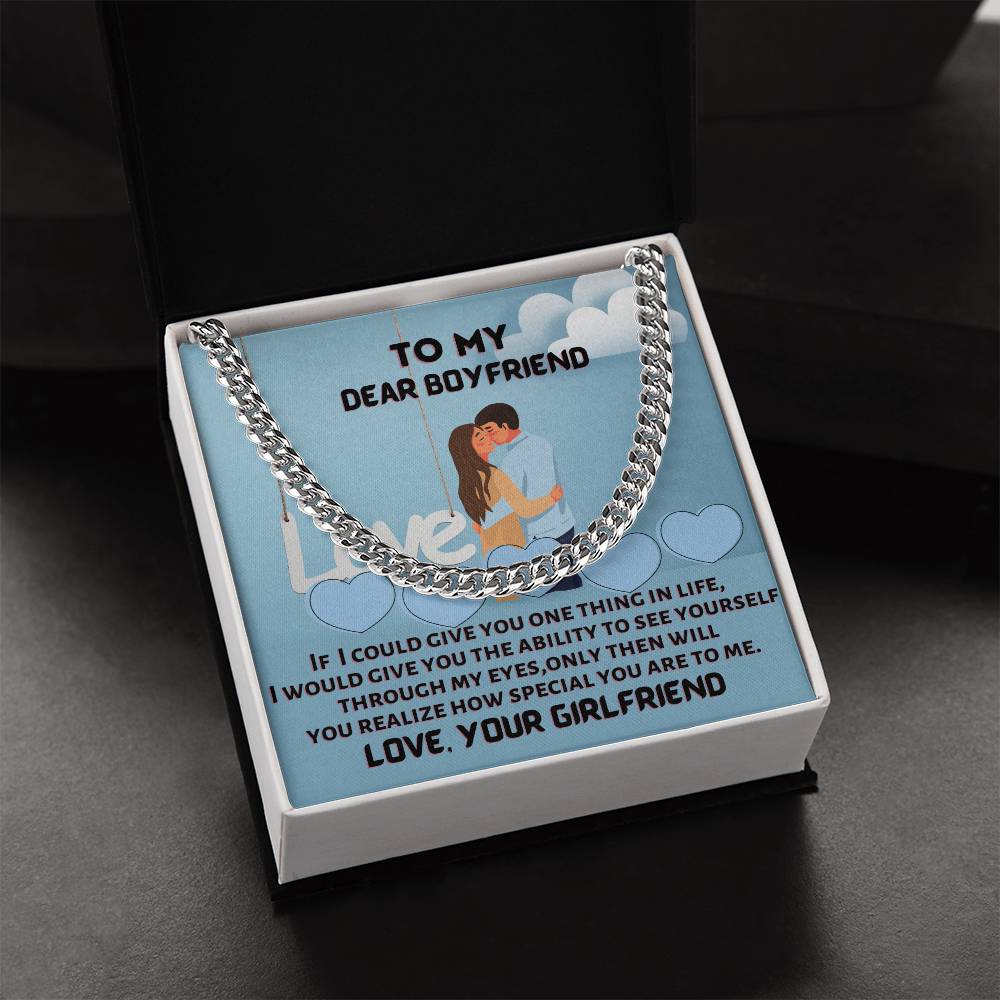 To My Dear Boyfriend Cuban Link Chain