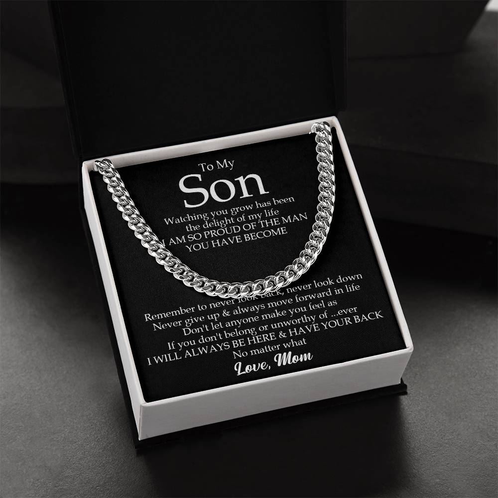 To My Son Cuban Link Chain Necklace Gift For Son From Mom Son Birthday Gift Christmas Gift For Son