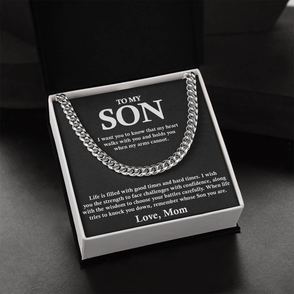 To My Son Chain Necklace Gift For Son From Mom Son Birthday Gift Graduation Jewelry Gift Cuban Link Chain