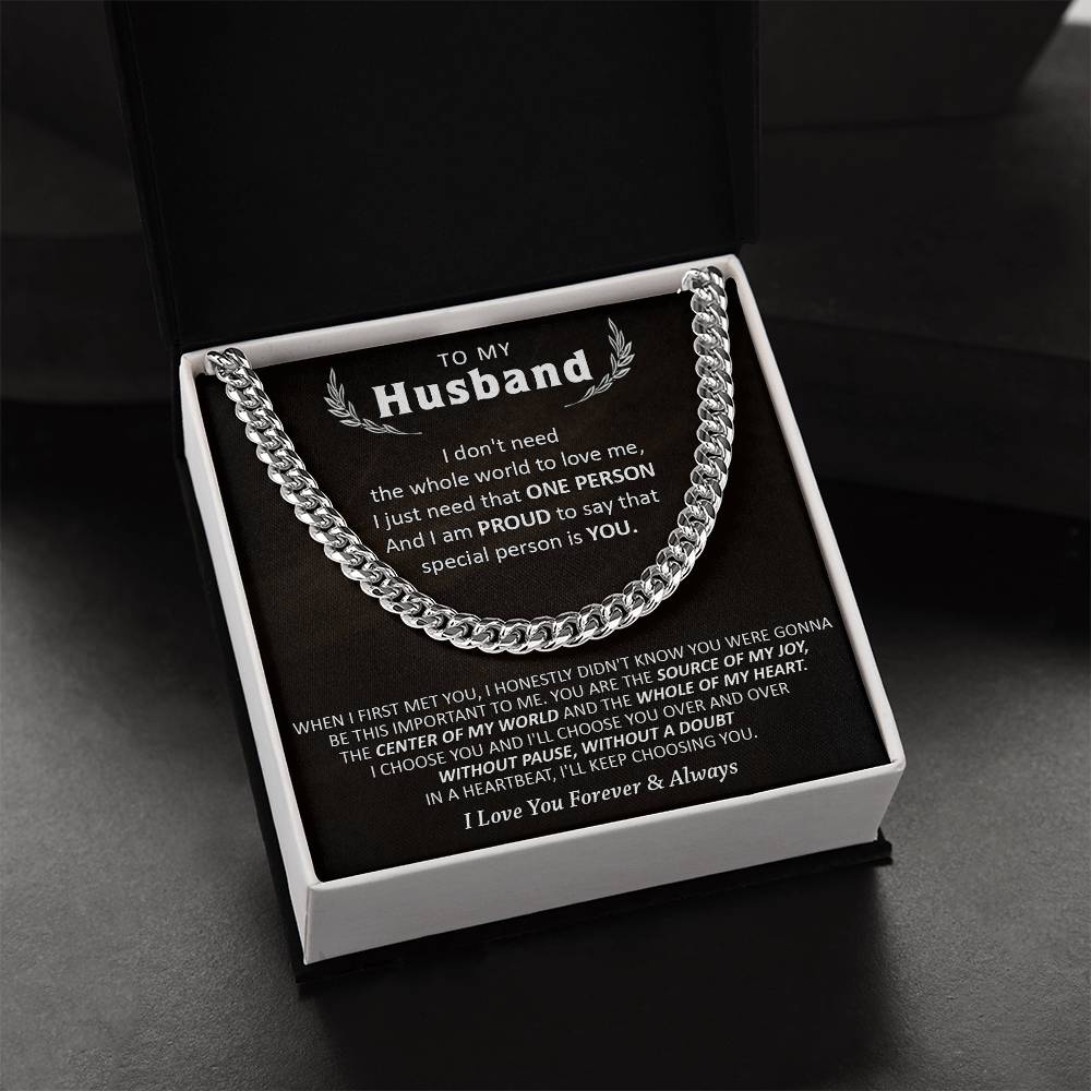 Gift For Husband - Love Me - Cuban Cuban Link Chain