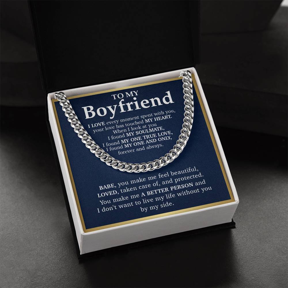 Cuban Link Chain Necklace Gift For Boyfriend
