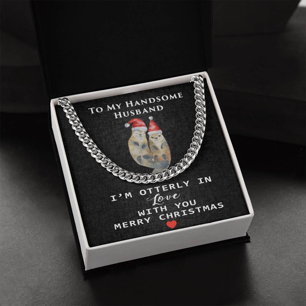 To My Handsome Husband Cuban Link Chain