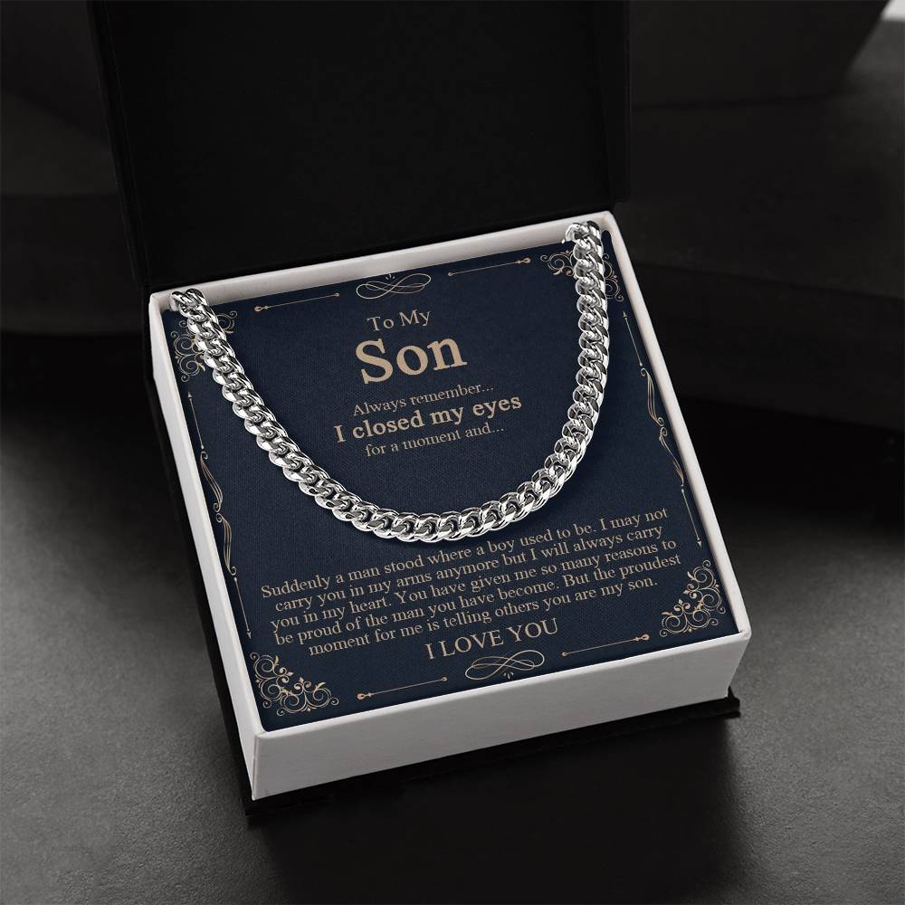 To My Son Gift From Mom Son Necklace From Dad Cuban Chain Necklace For Son Mother To Son Gifts Gifts For Son Birthday Cuban Link Chain