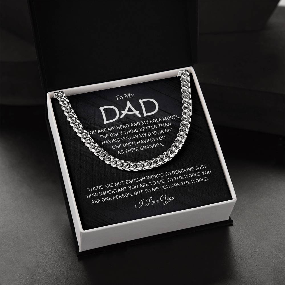 To My Dad Cuban Chain Necklace Gift For Him Dad Birthday Father's Day Gift Cuban Link Chain