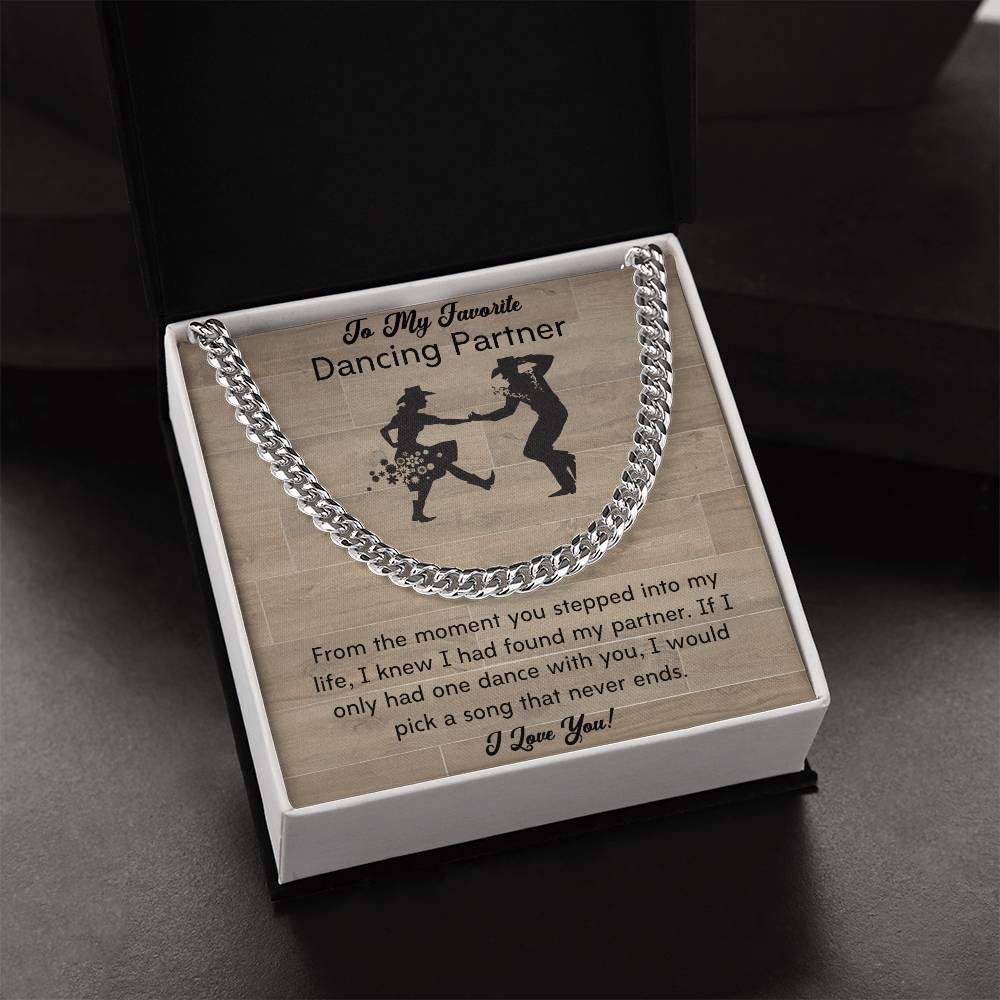 To My Dancing Partner - Line Dancers For Life - Men's Thick Link Chain Cuban Link Chain