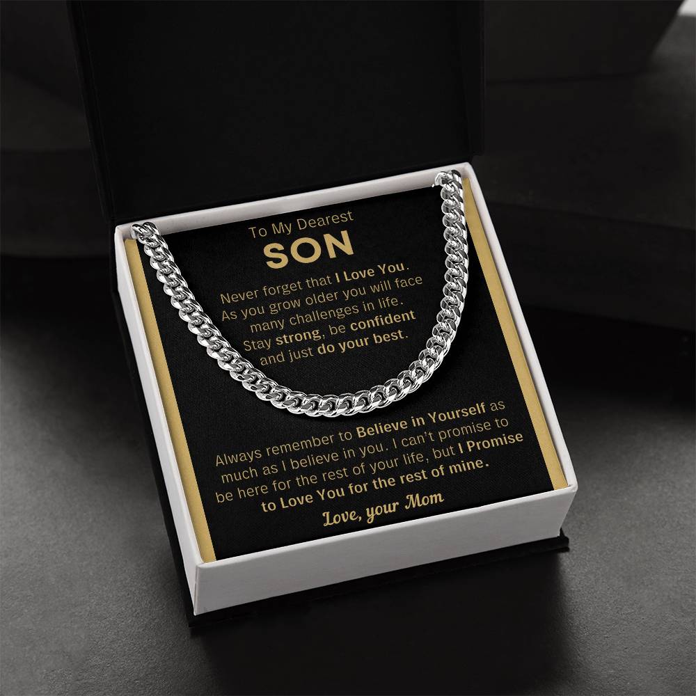 To My Son Just Do Your Best - Cuban Link Chain - Clm8
