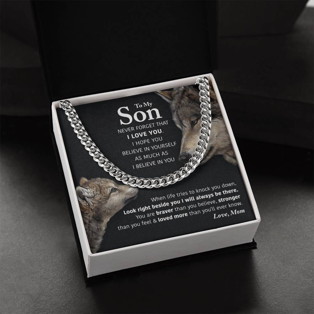My Son - I Will Always Be There Cuban Link Chain