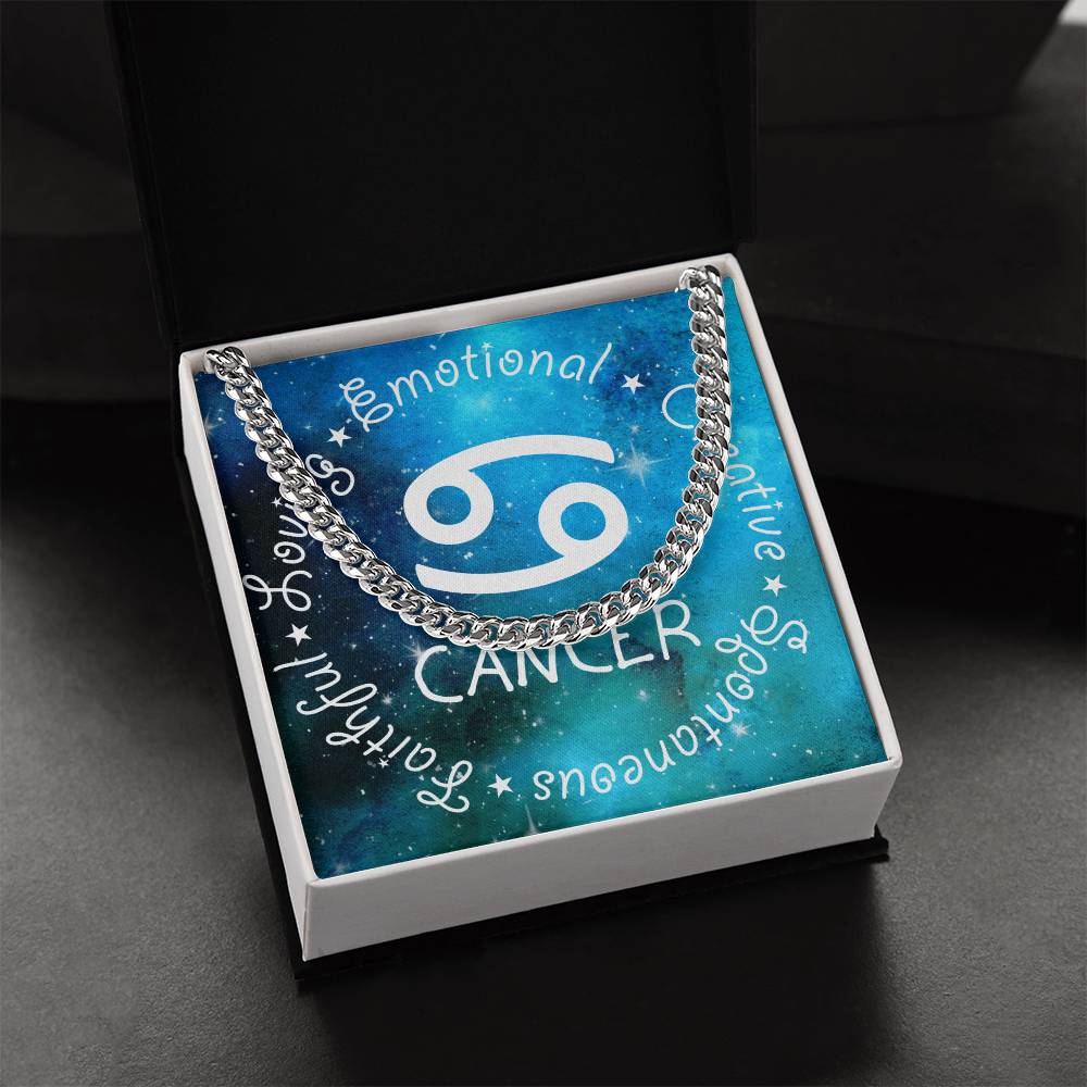 Cuban Link Chain Necklace - Cancer Theme