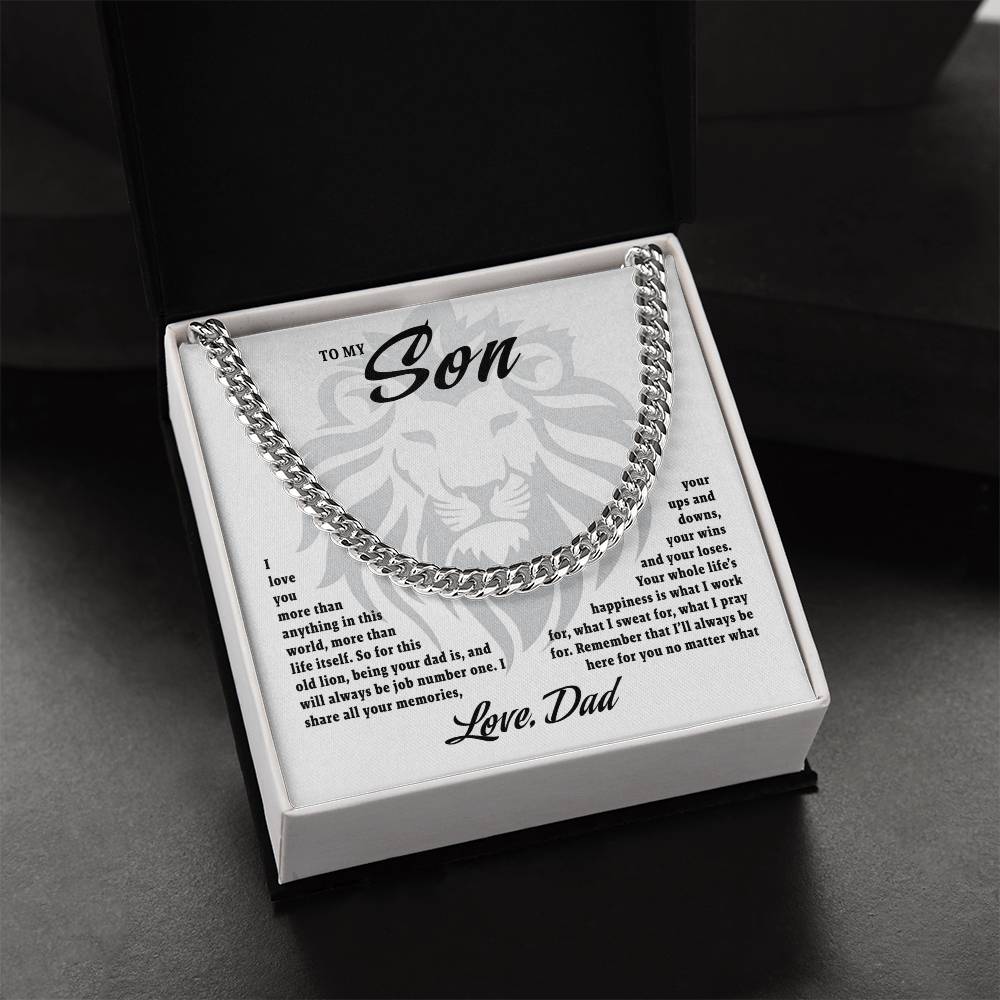 To My Son - Love Dad Cuban Link Chain