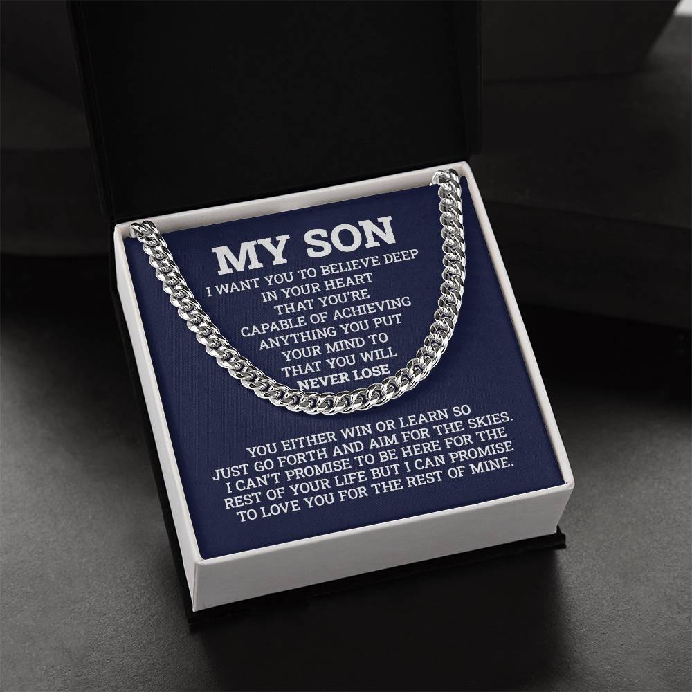 Chain For Son Gifts For Son Birthday Gifts For Son To My Son Chain From Dad To Son Gifts To Son From Mom Graduation Gi Cuban Link Chain