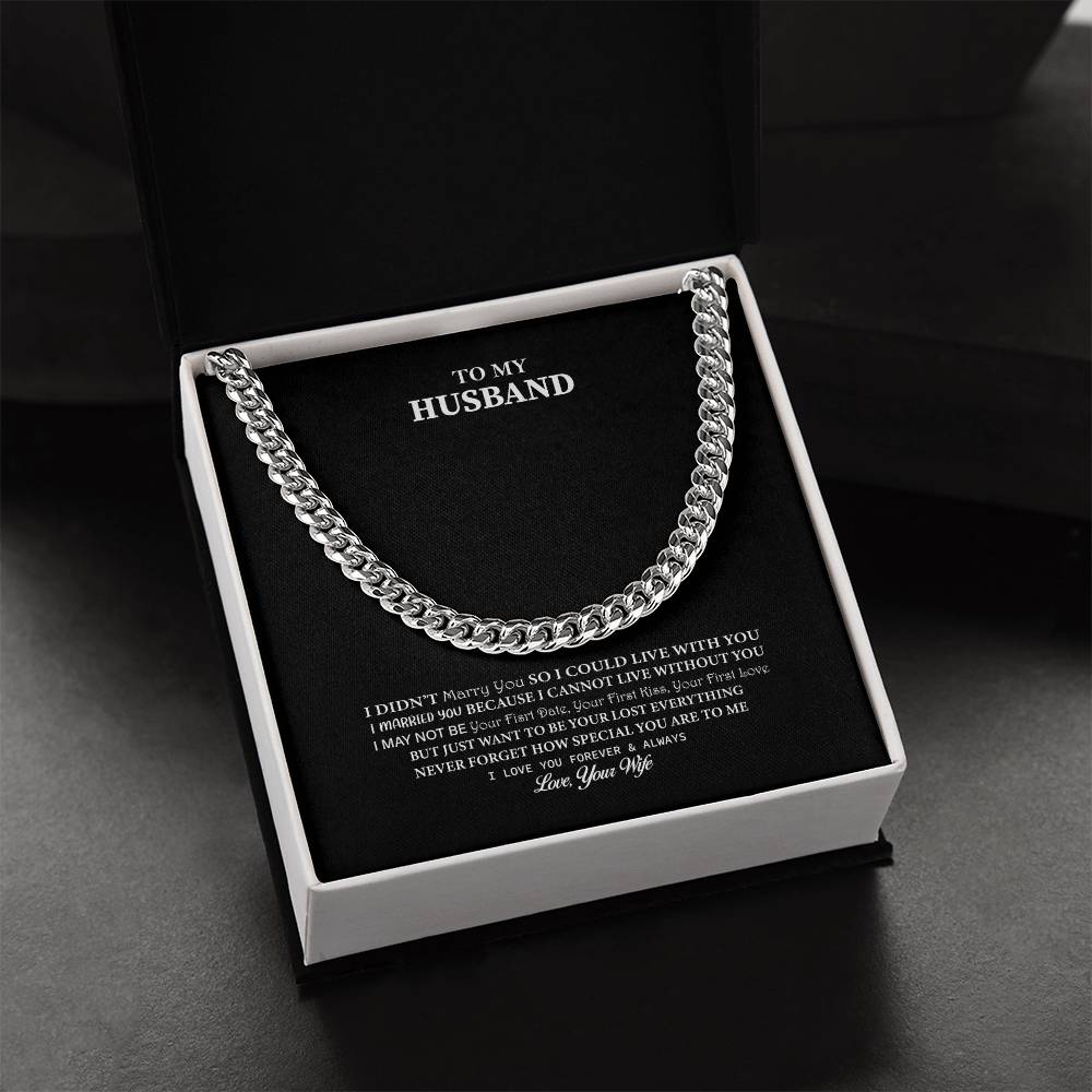 Cuban Link Chain For Husband. Chain Necklace Anniversary Gift For Husband Birthday Gift For Man Gift For Men Chain For