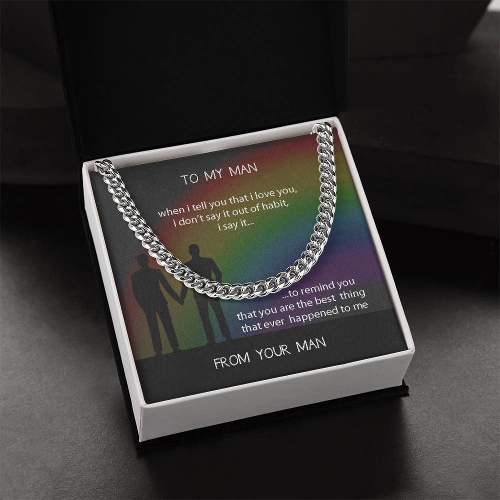 To My Man Cuban Link Chain