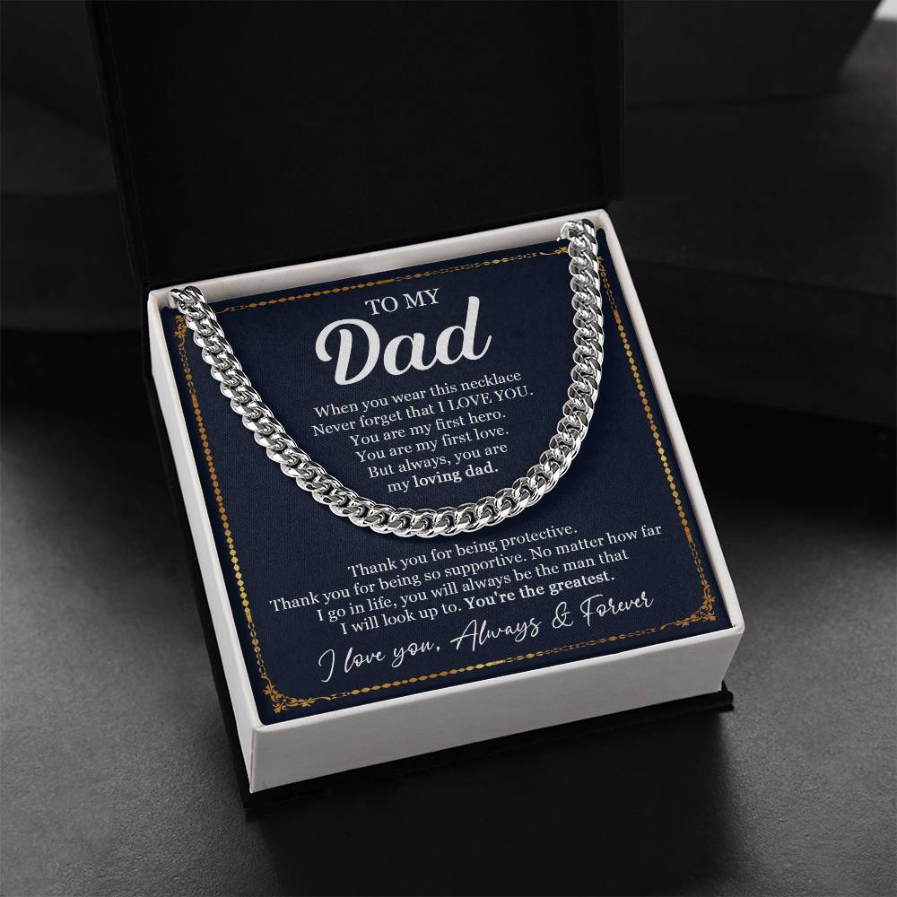 Father's Day Gift From Dad To My Dad Cuban Chain Necklace Dad Birthday Gift From Daughter Cuban Link Chain
